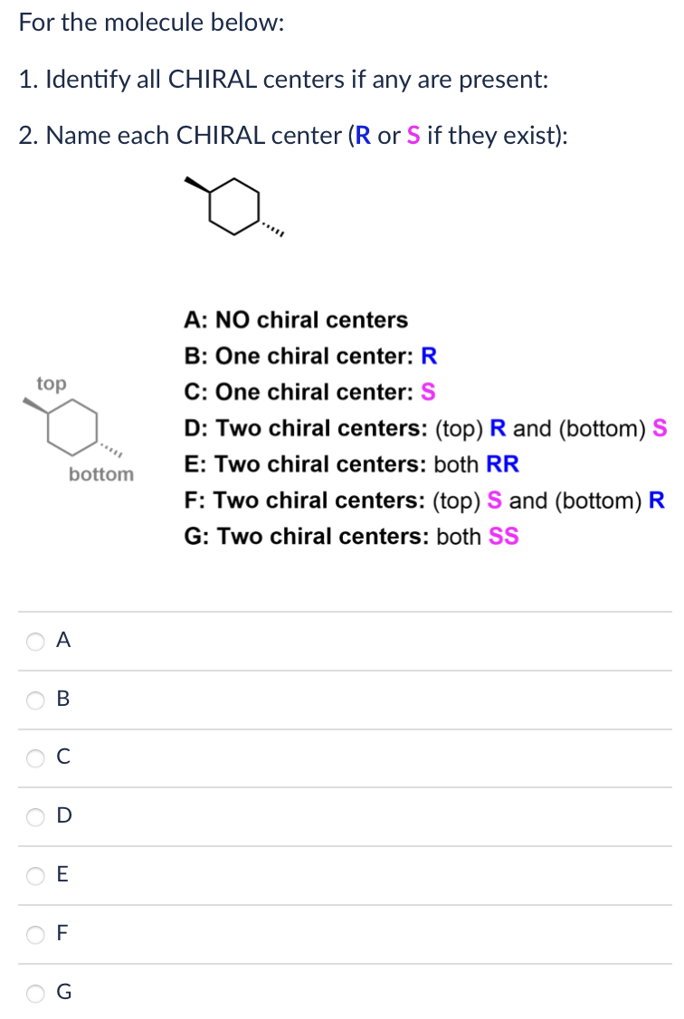 Solved For The Molecule Below: 1. Identify All CHIRAL | Chegg.com