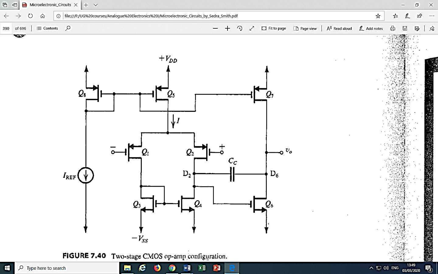 Solved In A Particular Design Of The CMOS Op Amp Of The | Chegg.com