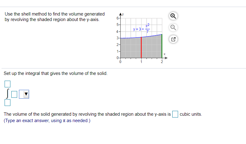 Solved Use the shell method to find the volume generated by | Chegg.com