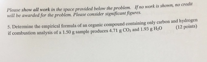 solved-determine-the-empirical-formula-of-an-organic-chegg