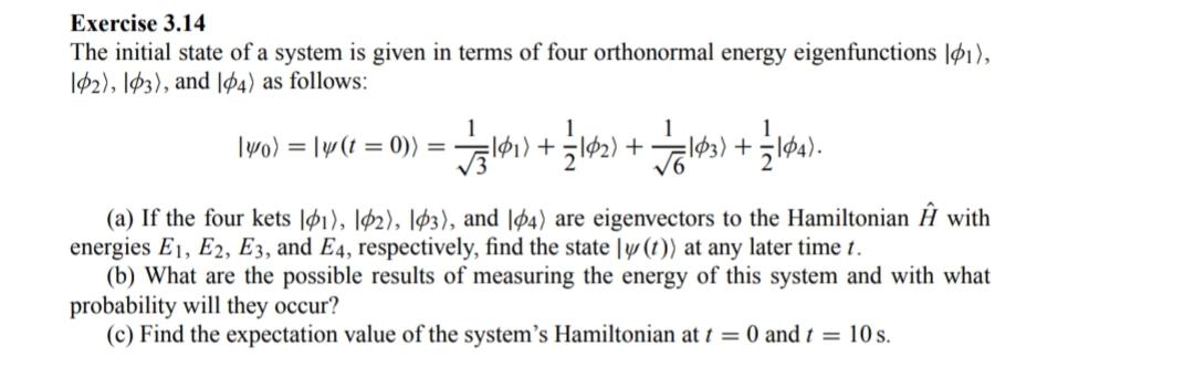 Solved Exercise 3.14 The initial state of a system is given | Chegg.com