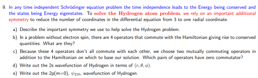 Solved In any time independent Schrodinger equation problem | Chegg.com