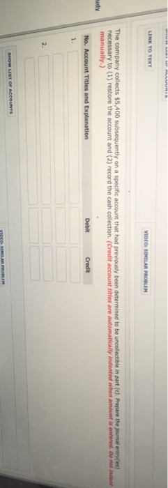 Solved Problem 8-1A Sandhill Co. uses the allowance method | Chegg.com