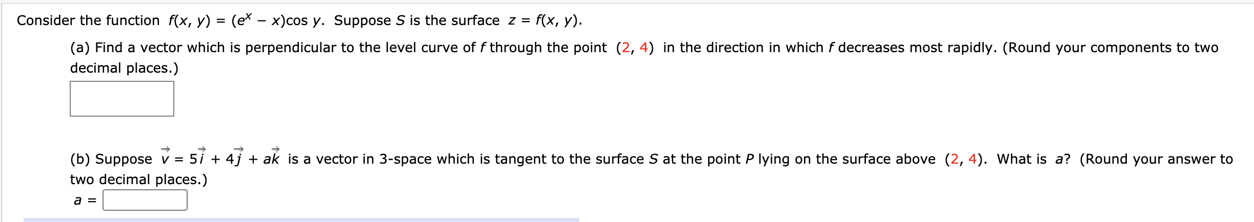 Solved Consider the function f(x, y) = (ex – X)cos y. | Chegg.com