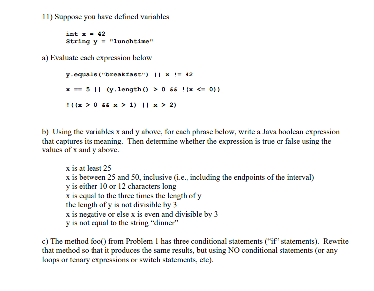 Solved 11 Suppose You Have Defined Variables Int X 42 Chegg