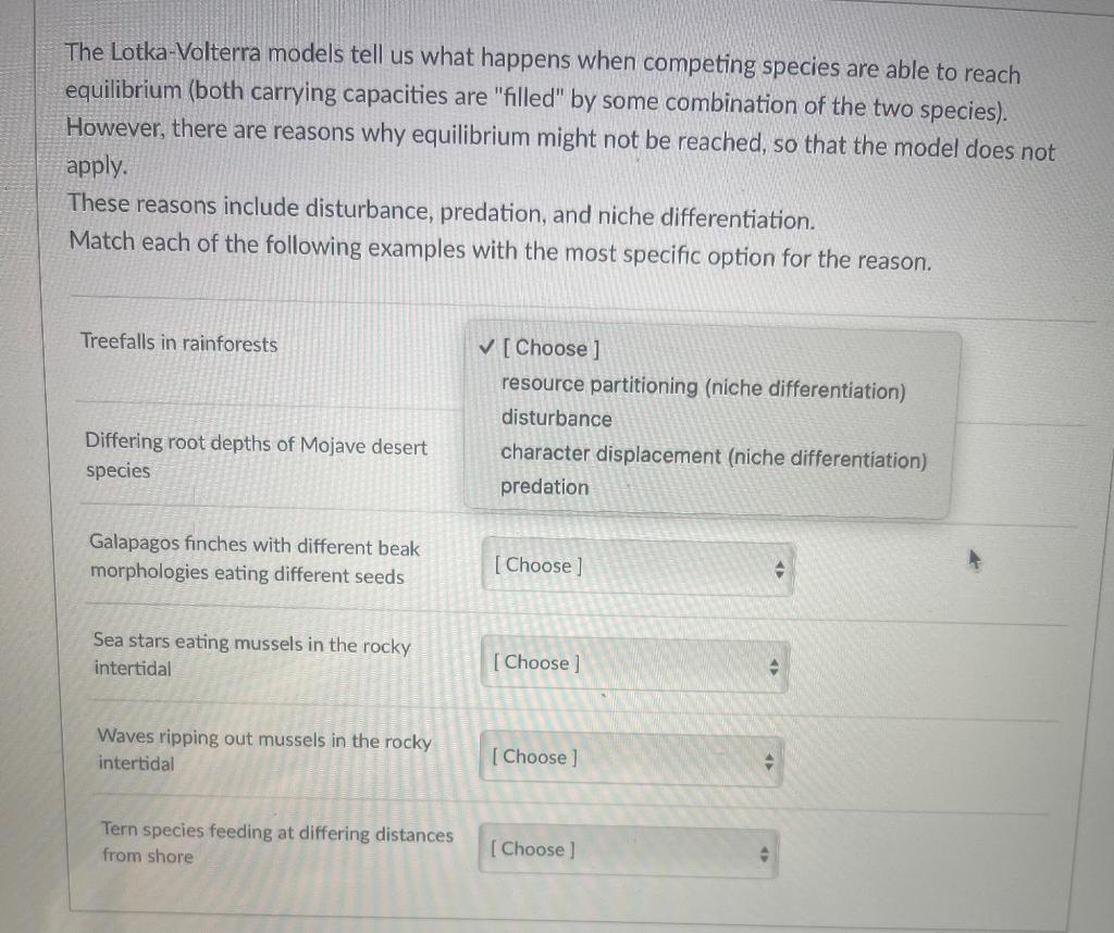 Solved The Lotka-Volterra models tell us what happens when | Chegg.com