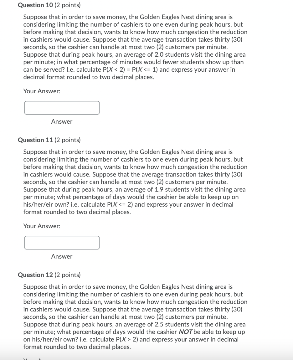 Solved Question 7 (2 points) Suppose that a random variable | Chegg.com