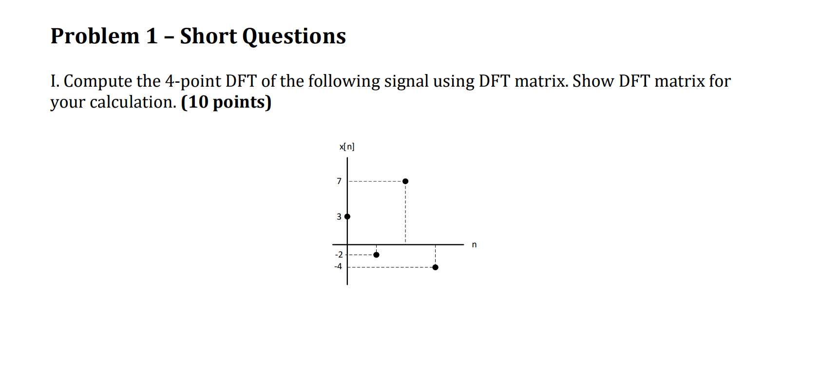 Solved Problem 1 - Short Questions - I. Compute the 4-point | Chegg.com