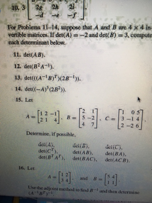 Solved For Problems 11-14, suppose that A and B are 4 times | Chegg.com