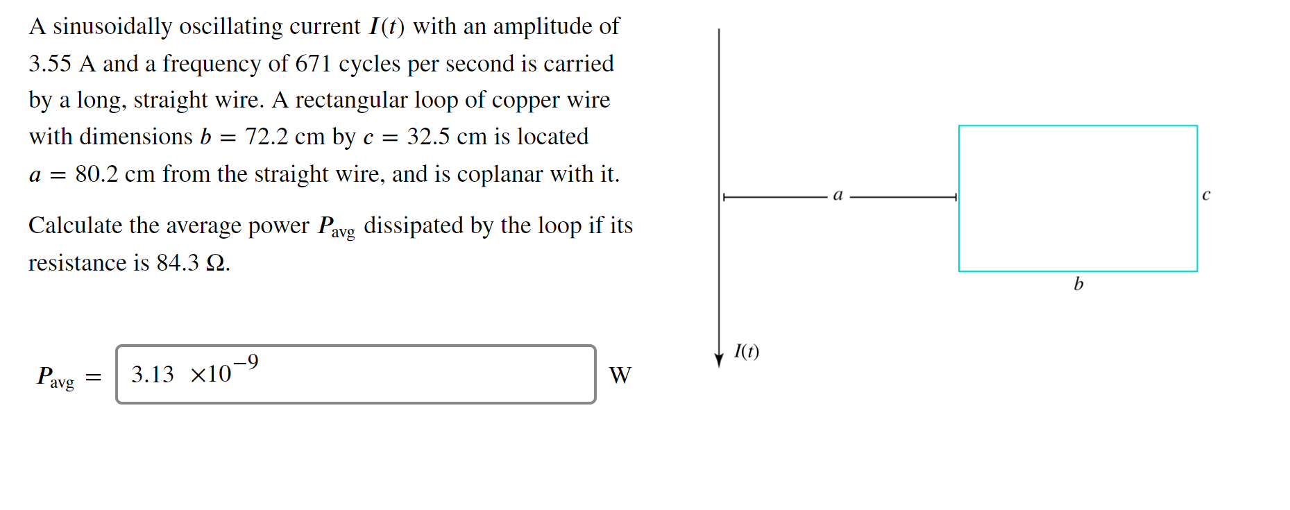 Solved A Sinusoidally Oscillating Current 𝐼 𝑡 I T With A Chegg Com