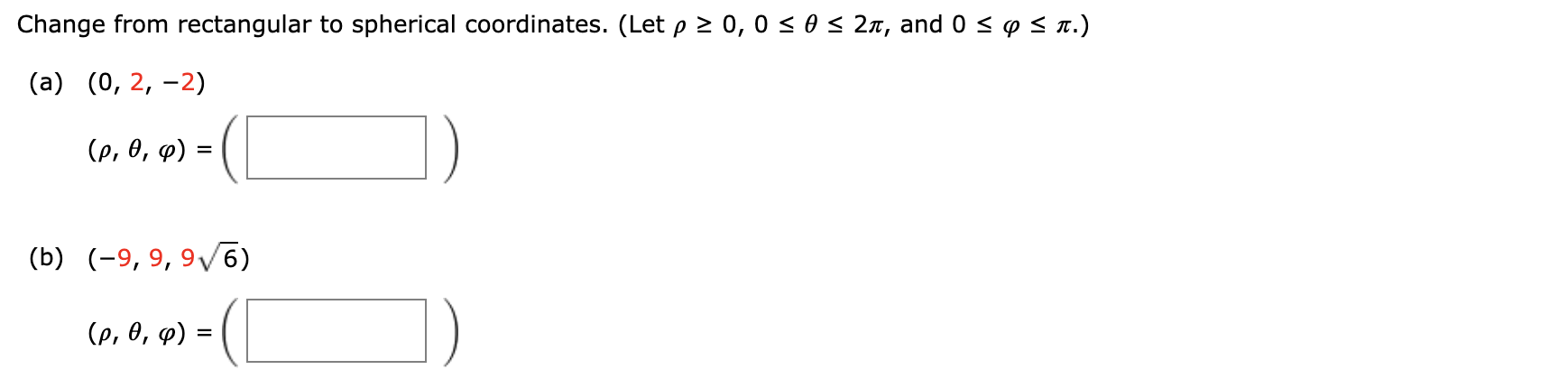 Solved (b) (−9,9,96) | Chegg.com