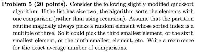 Solved Problem 5 (20 points). Consider the following | Chegg.com