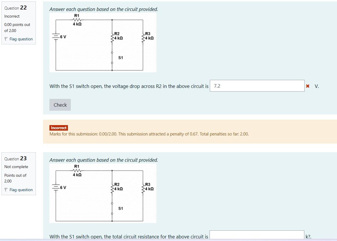 Solved Answer each question based on the circuit | Chegg.com