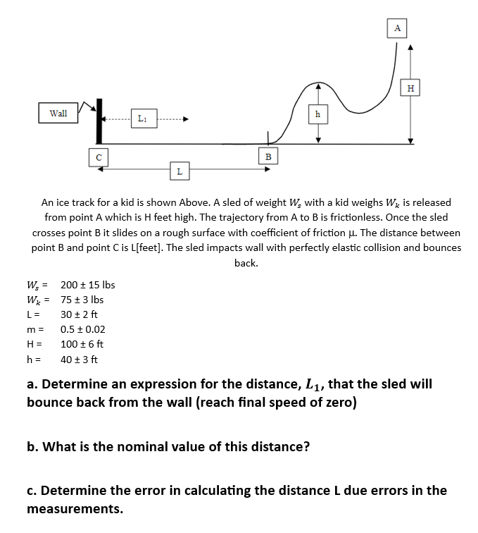 a. Determine an expression for the distance, , that | Chegg.com