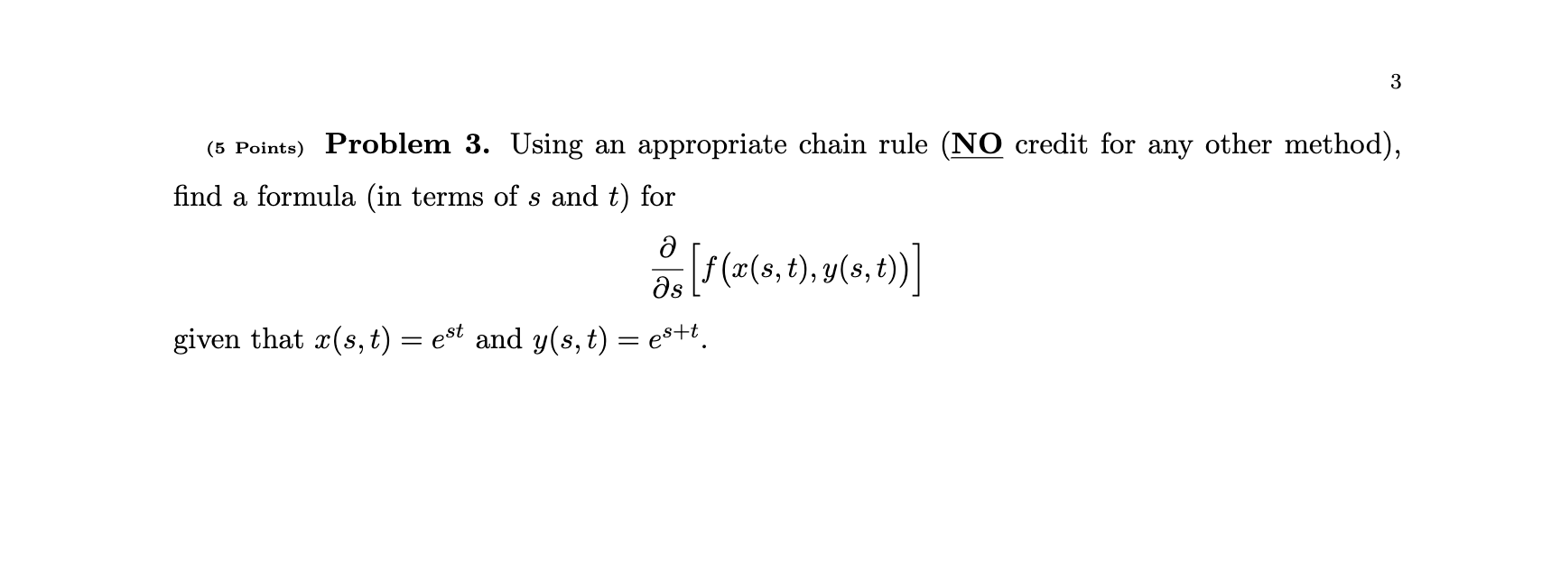 Solved (5 Points) Problem 3. Using an appropriate chain rule | Chegg.com
