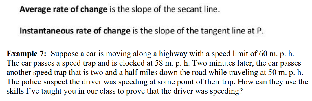 slope of secant line average rate of change