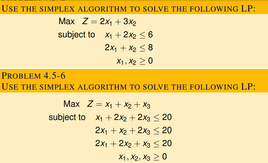 Solved USE THE SIMPLEX ALGORITHM TO SOLVE THE FOLLOWING LP: | Chegg.com