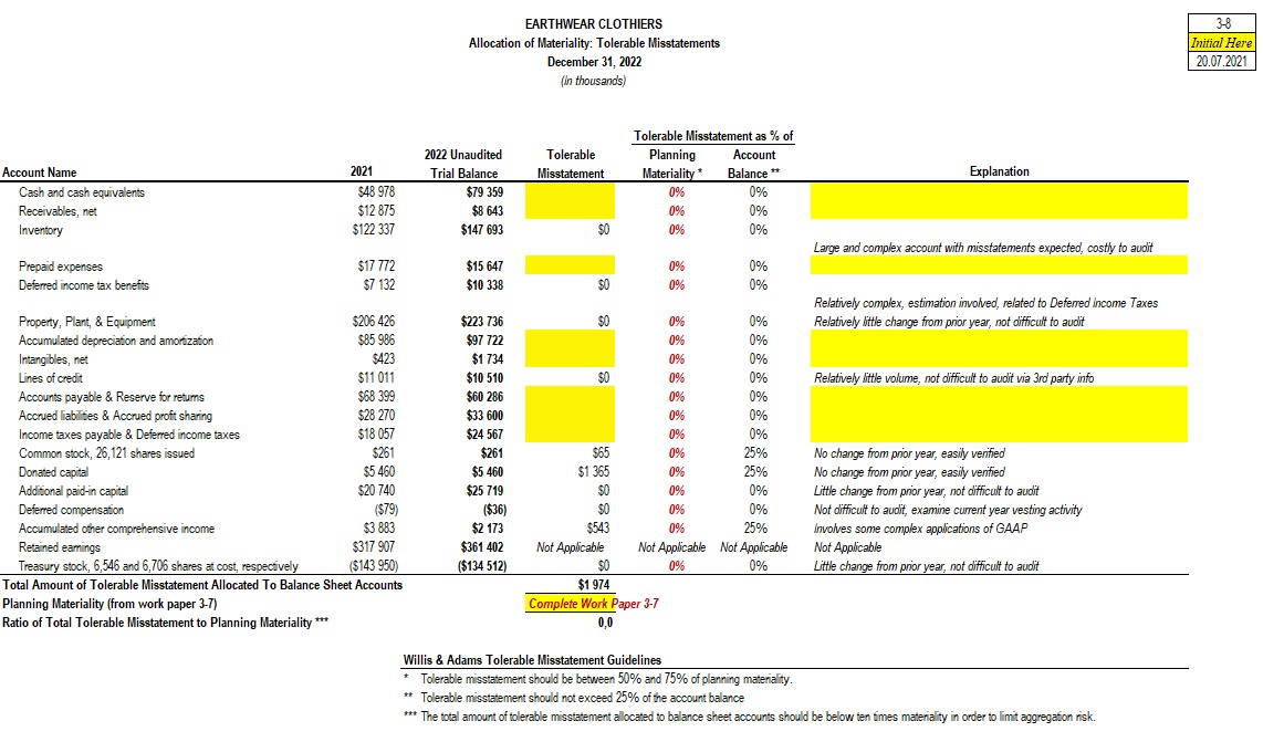 In this minicase you will determine overall