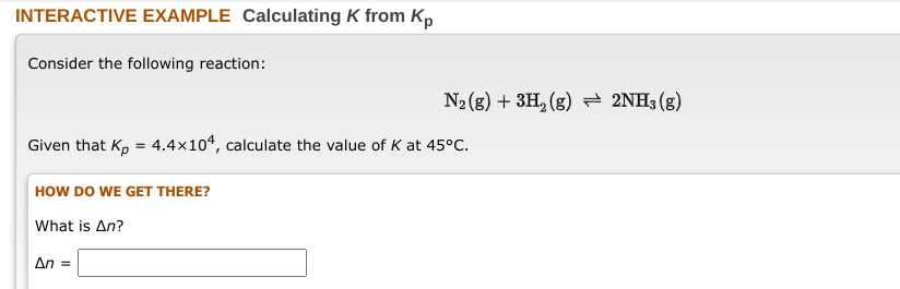 Solved INTERACTIVE EXAMPLE Calculating K from Kp Consider | Chegg.com