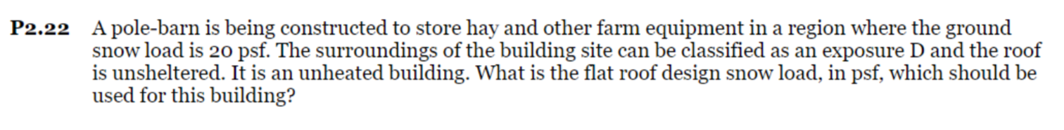 Solved P2.22 A pole-barn is being constructed to store hay | Chegg.com