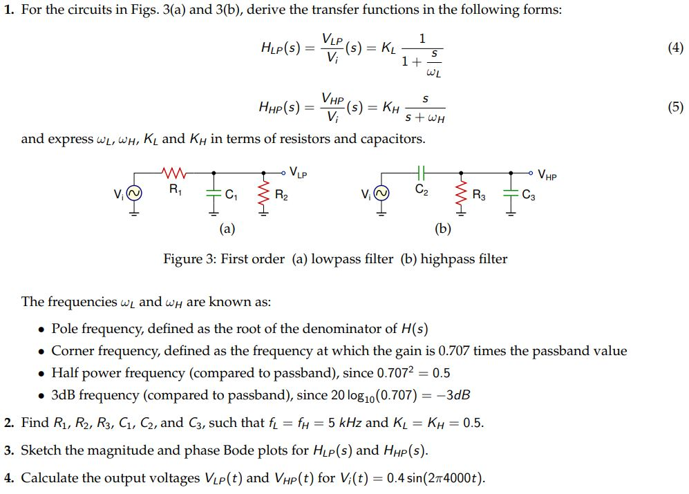 Solved 1. For the circuits in Figs. 3(a) and 3(b), derive | Chegg.com