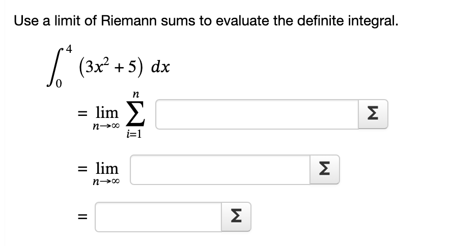 Solved Use a limit of Riemann sums to evaluate the definite | Chegg.com