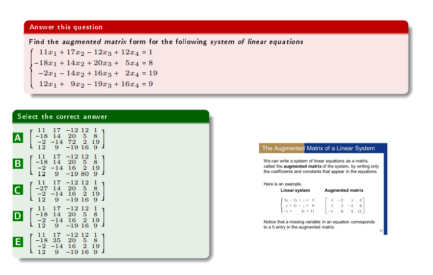 Solved Answer this question Find the augmented matrix form | Chegg.com