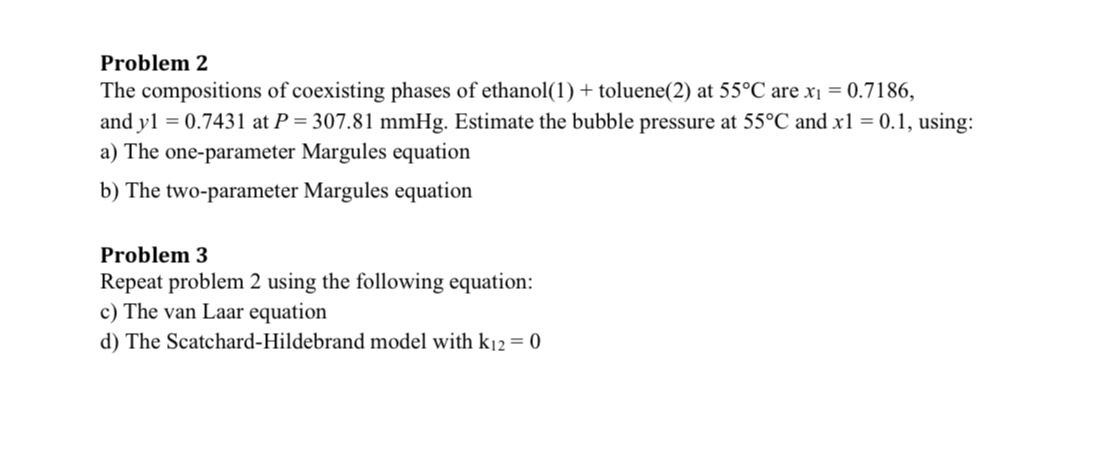 Solved Problem 2 The Compositions Of Coexisting Phases Of | Chegg.com