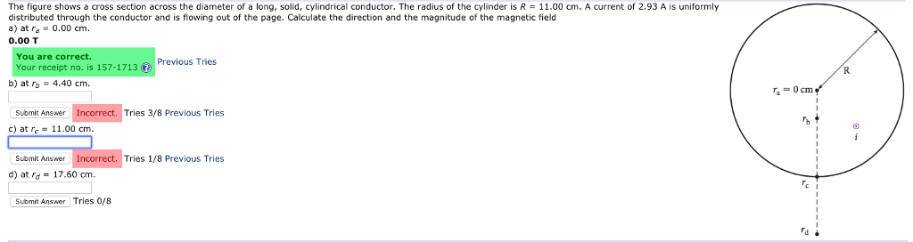Solved The figure shows a cross section across the diameter | Chegg.com