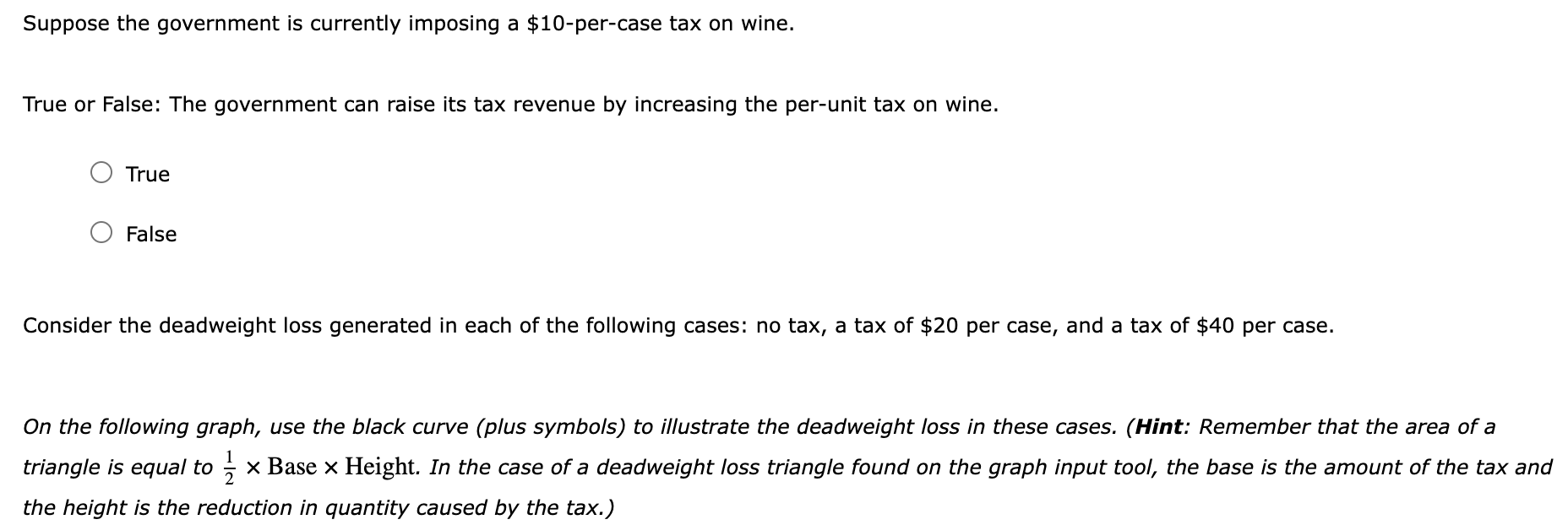 Solved Government-imposed taxes cause reductions in the | Chegg.com
