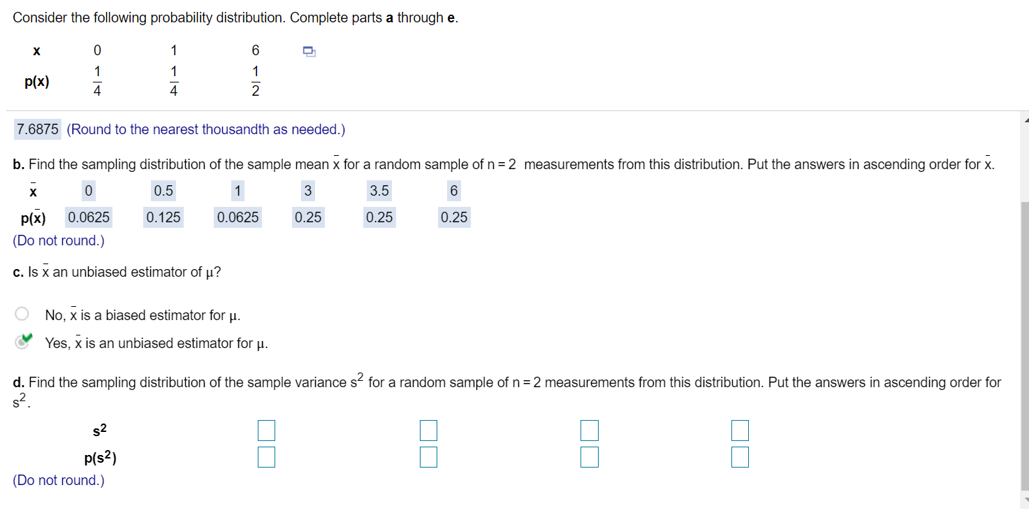 Solved Consider The Following Probability Distribution. | Chegg.com