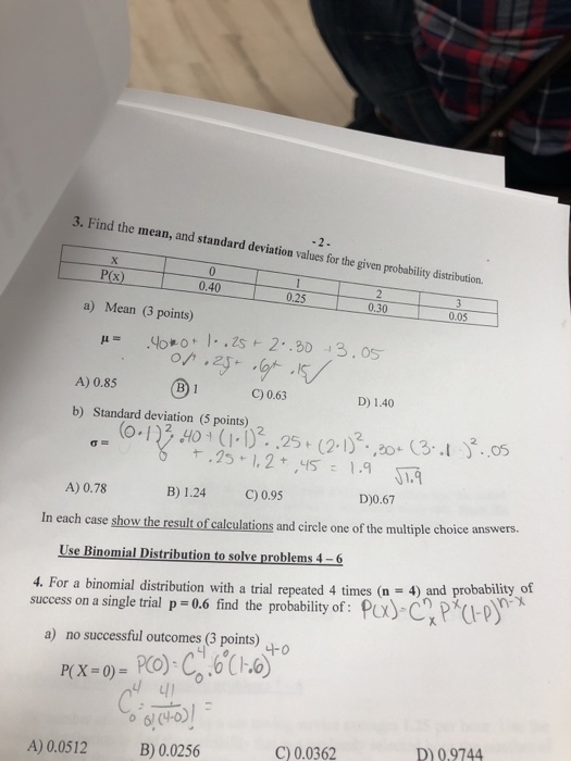 Solved 3. Find the mean, and standard deviation values for | Chegg.com