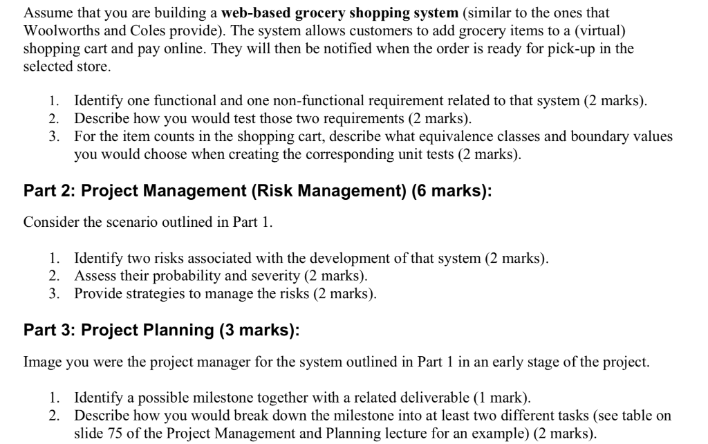 Solved Assume That You Are Building A Web-based Grocery 