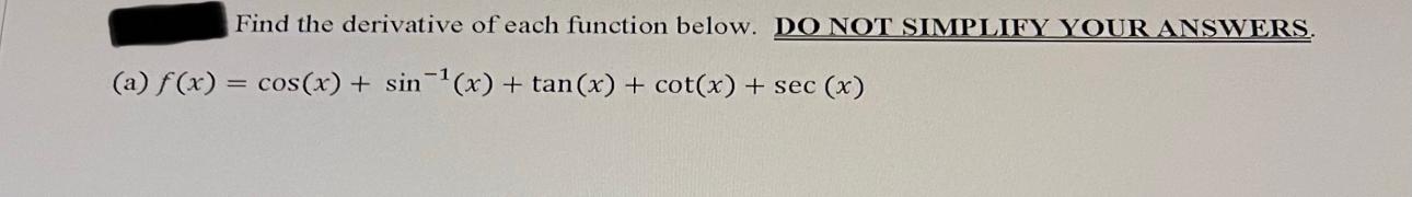 Solved DO NOT USE A CALCULATOR. SHOW ALL HAND WRITTEN WORK | Chegg.com