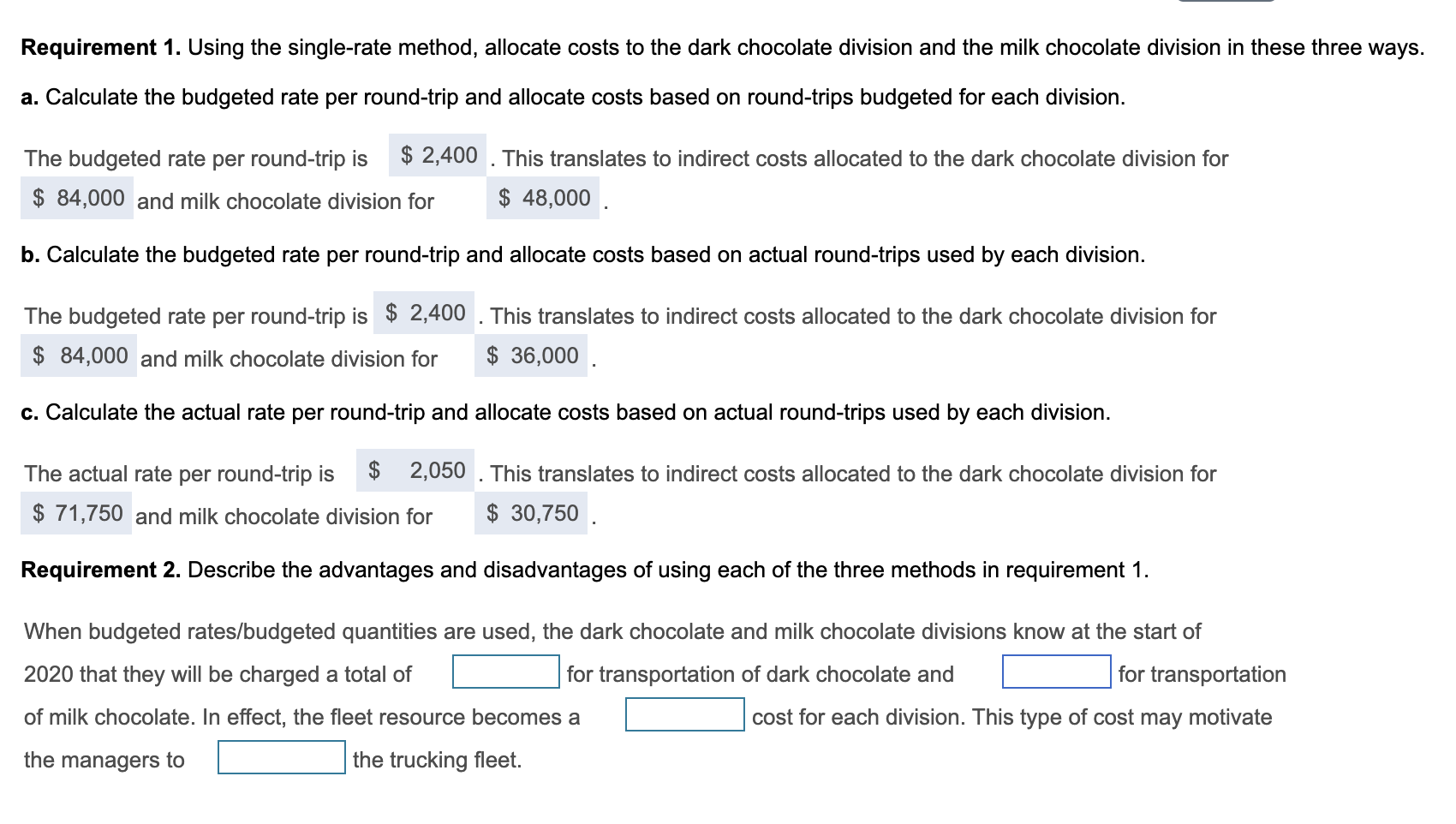 Solved Requirement 1. Using The Single-rate Method, Allocate | Chegg.com