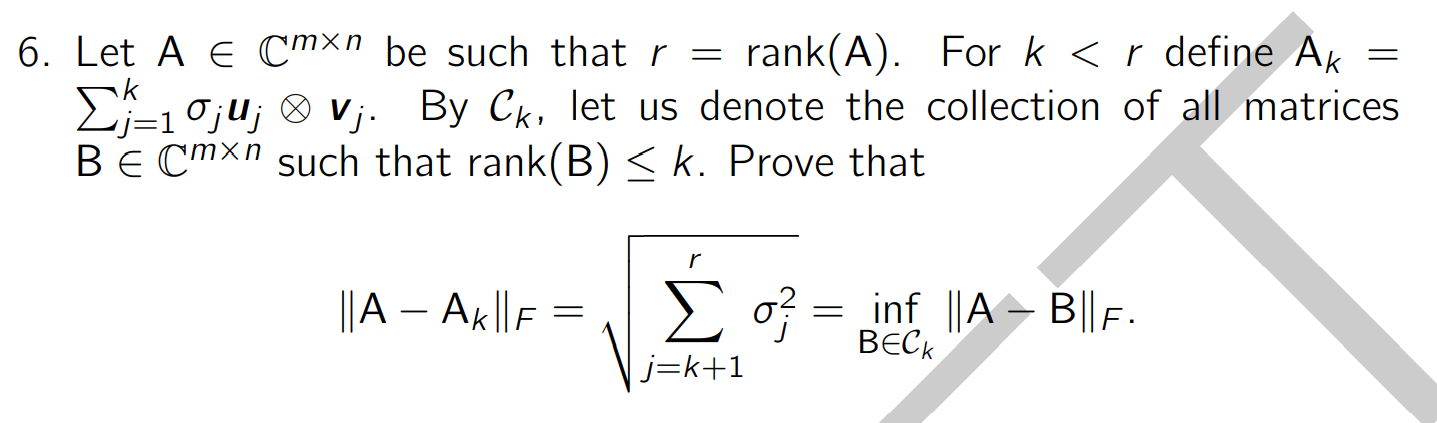 6. Let A∈Cm×n be such that r=rank(A). For k | Chegg.com