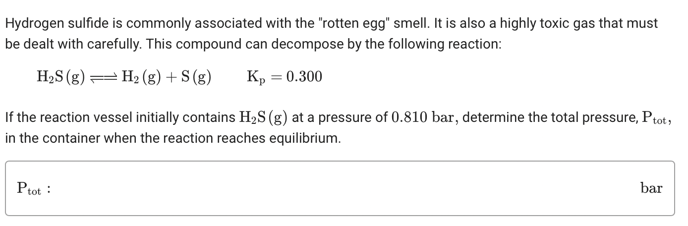 Solved Hydrogen sulfide is commonly associated with the | Chegg.com