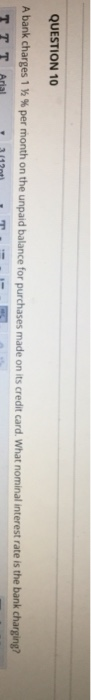 Solved QUESTION 10 A Bank Charges 1 Per Month On The Chegg