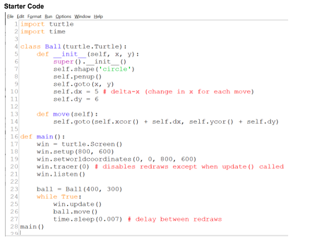 Solved With figure 1 below being the starter code, create | Chegg.com