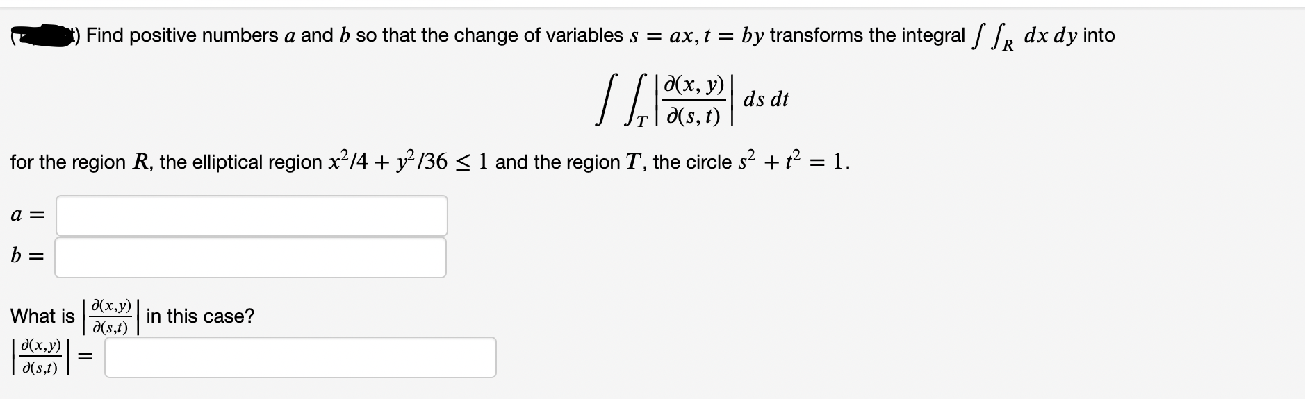 Solved (-) Find Positive Numbers A And B So That The Change | Chegg.com