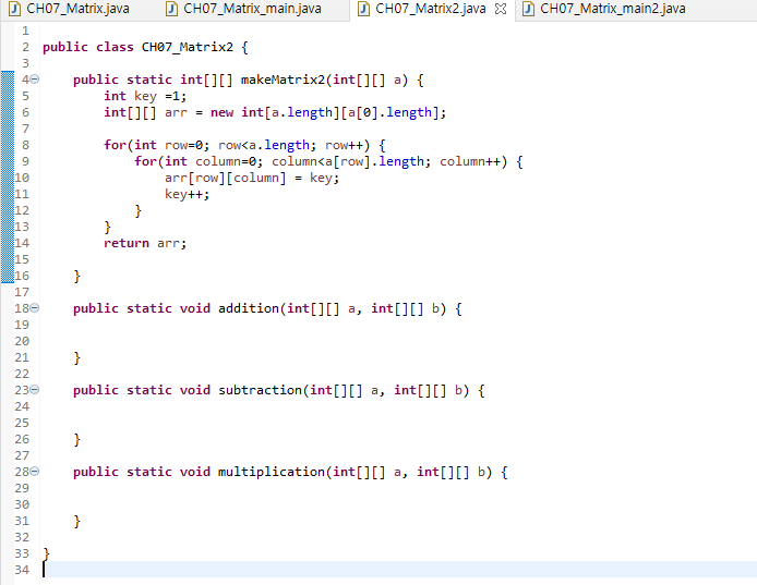 Solved CH07_Matrix_main.java 3 40 5 6 7 8 9 10 11 12 13 14 | Chegg.com