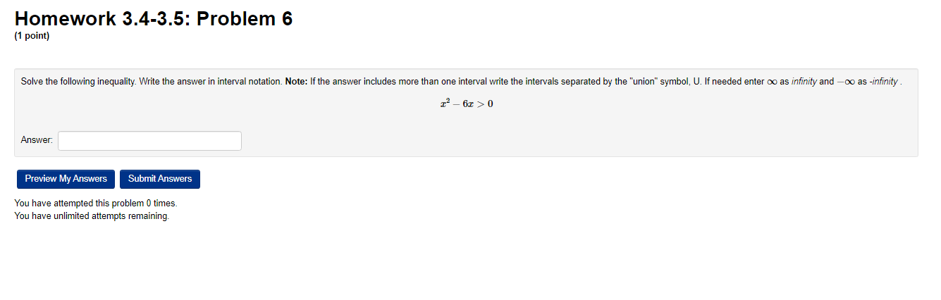 Solved Homework 3.4-3.5: Problem 6 (1 Point) Solve The | Chegg.com