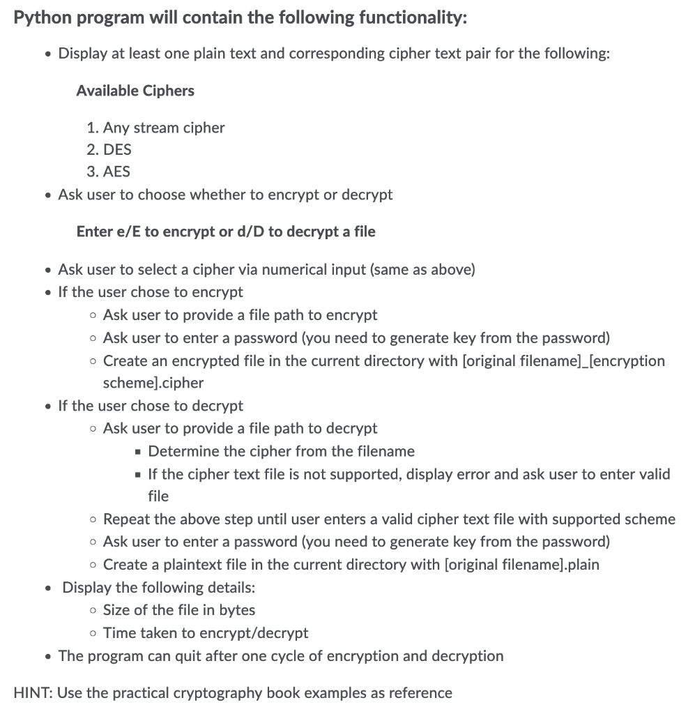 Create a python program which implements | Chegg.com