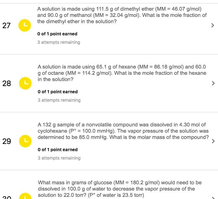 Solved A Solution Is Made Using 111 5 G Of Dimethyl Ether Chegg Com