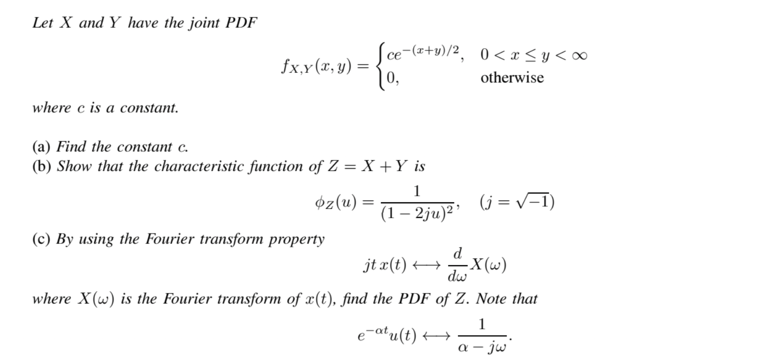 Let X and Y have the joint PDF fxy(x, y) = | Chegg.com