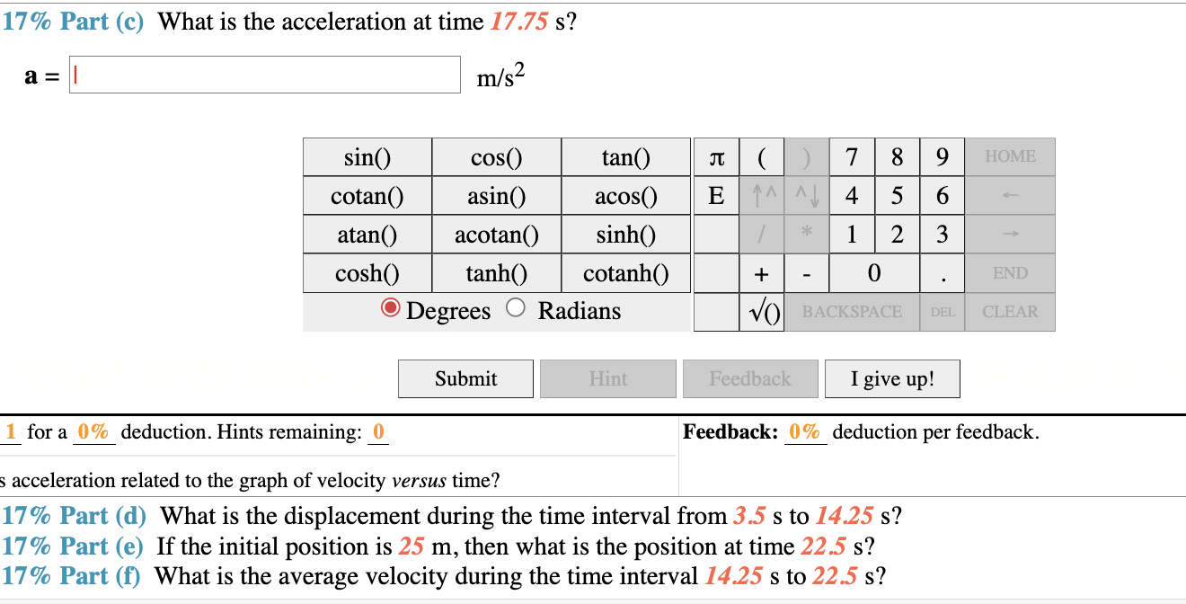 Solved Problem 3: A detailed graph of velocity versus time | Chegg.com