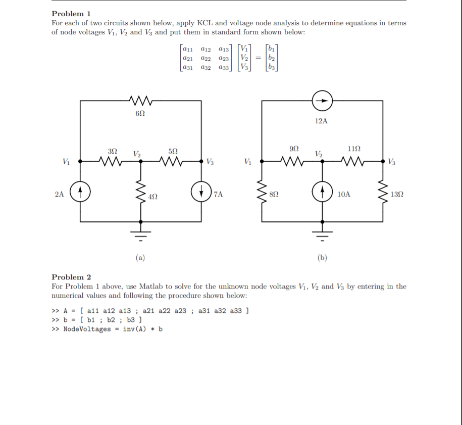 Solved Problem 1 For each of two circuits shown below, apply | Chegg.com