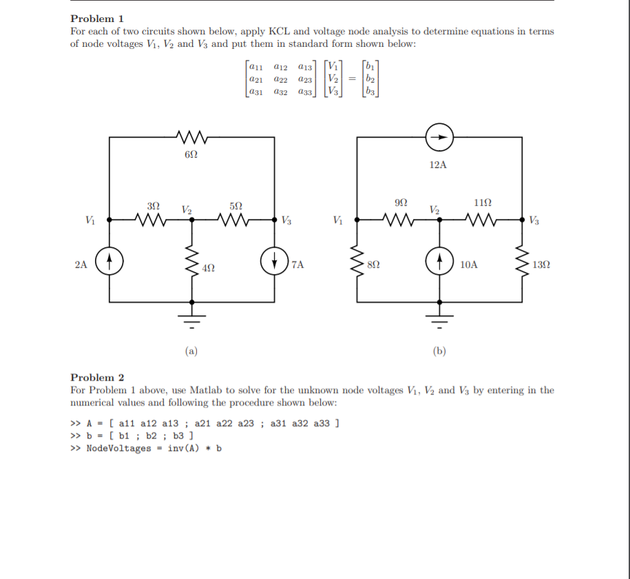 Solved Problem 1 For Each Of Two Circuits Shown Below, Apply | Chegg.com