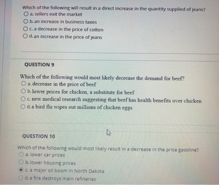 Solved Which of the following will result in a direct | Chegg.com