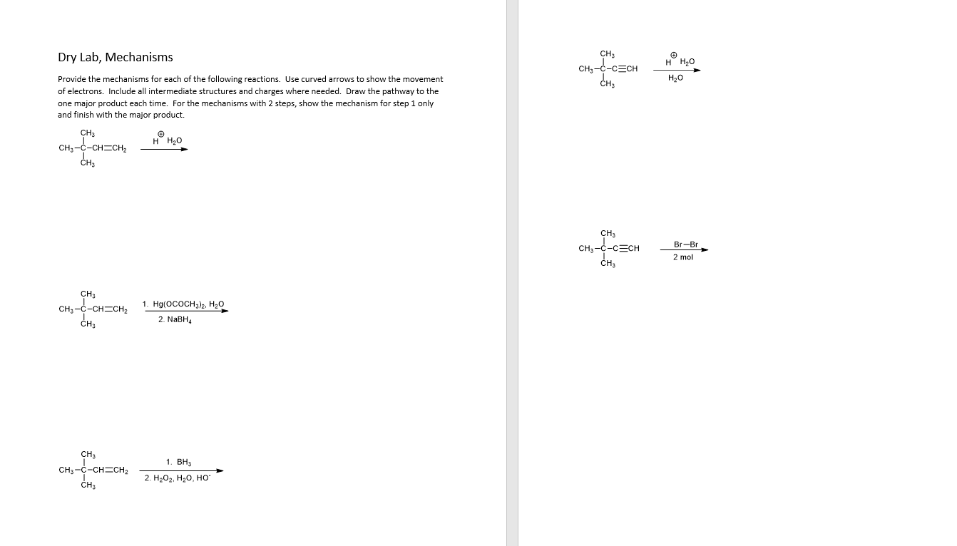 Solved Provide the mechanisms for each of the following | Chegg.com